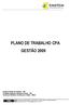 PLANO DE TRABALHO CPA GESTÃO 2009