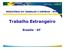 MINISTÉRIO DO TRABALHO E EMPREGO - MTE. Trabalho Estrangeiro. Brasília - DF