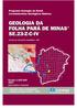 PROGRAMA GEOLOGIA DO BRASIL Contrato CPRM- UFMG Nº. 059/PR/05