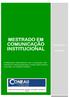 MESTRADO EM COMUNICAÇÃO INSTITUCIONAL