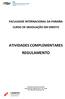 FACULDADE INTERNACIONAL DA PARAÍBA CURSO DE GRADUAÇÃO EM DIREITO ATIVIDADES COMPLEMENTARES REGULAMENTO