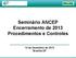 Seminário ANCEP Encerramento de 2013 Procedimentos e Controles. 12 de Dezembro de 2013 Brasilia-DF