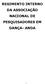 REGIMENTO INTERNO DA ASSOCIAÇÃO NACIONAL DE PESQUISADORES EM DANÇA- ANDA