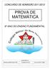 PROVA DE MATEMÁTICA CONCURSO DE ADMISSÃO 2011/2012 6º ANO DO ENSINO FUNDAMENTAL