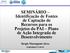 SEMINÁRIO Identificação de Fontes de Captação de Recursos para os Projetos do PAI Plano de Ação Integrada de Desenvolvimento