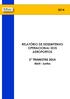 RELATÓRIO DE DESEMPENHO OPERACIONAL DOS AEROPORTOS. 2 TRIMESTRE 2014 Abril - Junho