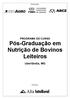 PROGRAMA DO CURSO Pós-Graduação em Nutrição de Bovinos Leiteiros Uberlândia, MG