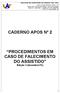 CADERNO APOS Nº 2. PROCEDIMENTOS EM CASO DE FALECIMENTO DO ASSISTIDO Edição 3 (dezembro/15)