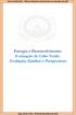 Energia e Desenvolvimento A situação de Cabo Verde: Evolução, Ganhos e Perspectivas