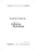 v. 11, n.19 jan./jun. 2008 ESPECIARIA Cadernos de Ciências Humanas ISSN: 1517-5081 Especiaria - Cadernos de Ciências Humanas