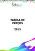 TABELA DE PREÇOS 2015