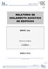 RELATÓRIO DE ISOLAMENTO ACÚSTICO DE EDIFÍCIOS