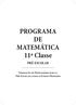 PROGRAMA DE MATEMÁTICA 11ª Classe