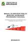 MANUAL DO SERVIDOR PÚBLICO MUNICIPAL DE BRUSQUE PROGRESSÃO FUNCIONAL. Orientações gerais sobre os procedimentos para a Progressão de Avanço Funcional