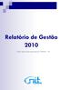 Relatório de Gestão 2010. Núcleo de Inovação Tecnológica IF SERTÃO - PE