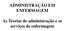 ADMINISTRAÇÃO EM ENFERMAGEM. As Teorias de administração e os serviços de enfermagem