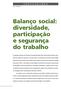 Balanço social: diversidade, participação e segurança do trabalho