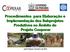 Procedimentos para Elaboração e Implementação dos Subprojetos Produtivos no Âmbito do Projeto Cooperar