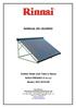 MANUAL DO USUÁRIO. Coletor Solar com Tubo a Vácuo. BAIXA PRESSÃO (5 m.c.a.) Modelo: RSV-30T33-BP