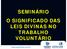 SEMINÁRIO O SIGNIFICADO DAS LEIS DIVINAS NO TRABALHO VOLUNTÁRIO. www.espiritizar.com.br