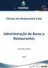 Técnico em Restaurante e Bar. Administração de Bares e Restaurantes. Fernanda Calumby