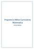 Programa e Metas Curriculares Matemática. Ensino Básico