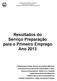 Resultados do Serviço Preparação para o Primeiro Emprego Ano 2013