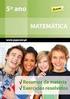 Plano Curricular de Matemática 5ºAno - 2º Ciclo