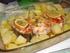 Filetes pescada de cebolada com batata assada, brócolos e» Massinha de peixe (salmão, massa espiral, pimento, ervilhas e