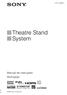 (1) Theatre Stand System. Manual de instruções RHT-G Sony Corporation