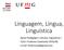 Linguagem, Língua, Linguística. Apoio Pedagógico: Estudos Linguísticos I Tutor: Frederico Cavalcante (POSLIN)