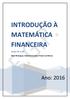 INTRODUÇÃO À MATEMÁTICA FINANCEIRA