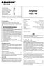 Amplifier BQA 160. Sicherheitshinweise. Safety Notes