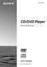 (1) CD/DVD Player. Manual de lnstruções DVP-NS Sony Corporation