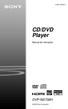 (1) CD/DVD Player. Manual de instruções DVP-NS708H Sony Corporation