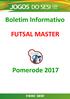 Boletim Informativo FUTSAL MASTER