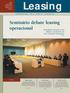 Leasing. Seminário debate leasing operacional. Participantes saíram do evento dispostos a praticarem esse novo e promissor instrumento. Pág.