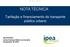 NOTA TÉCNICA. Tarifação e financiamento do transporte público urbano. Apresentador: Carlos Henrique Ribeiro de Carvalho Pesquisador do IPEA.