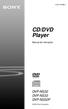 (1) CD/DVD Player. Manual de instruções DVP-NS32 DVP-NS33 DVP-NS52P Sony Corporation