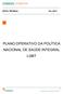 PLANO!OPERATIVO!DA!POLÍTICA! NACIONAL!DE!SAÚDE!INTEGRAL! LGBT!