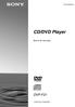 (1) CD/DVD Player. Manual de instruções DVP-F Sony Corporation