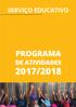 SERVIÇO EDUCATIVO PROGRAMA DE ATIVIDADES