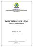 BOLETIM DE SERVIÇO Confirme Lei nº 4165 de 05 de Maio de 1966