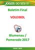 Boletim Final VOLEIBOL