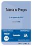 Tabela de Preços. 1º de janeiro de Filiação