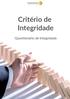 Critério de Integridade. Questionário de Integridade