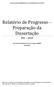 Relatório de Progresso Preparação da Dissertação