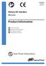 Product Information. Rotary Air Sanders. Save These Instructions. 88S Series Edition 2 May 2014