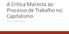 A Crítica Marxista ao Processo de Trabalho no Capitalismo