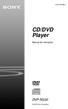 (1) CD/DVD Player. Manual de instruções DVP-NS Sony Corporation